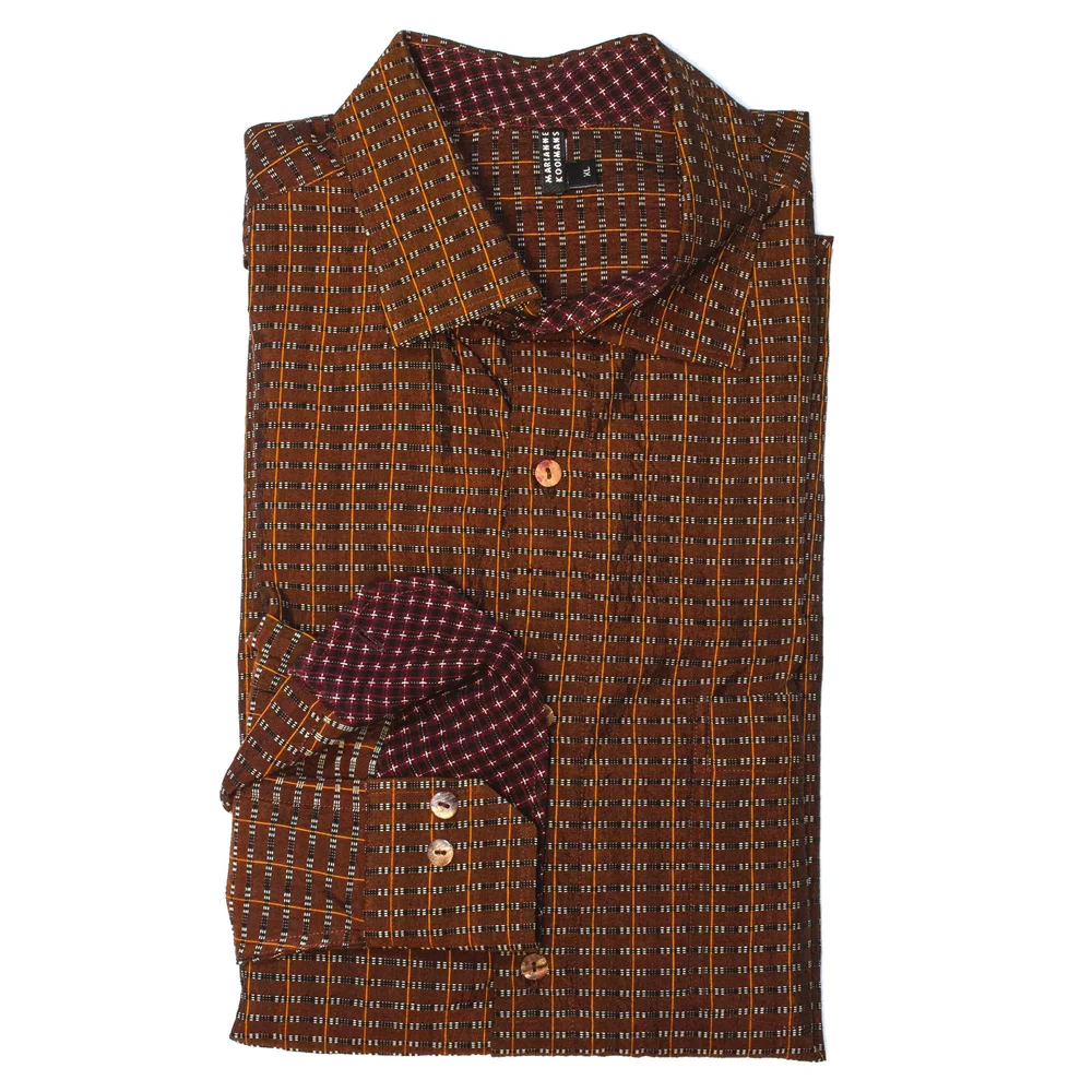 cognac dress shirt Amberon-Cognac Orange Subtle Sheen Super Soft Premium Cotton Cut Away Collar Dress Shirt