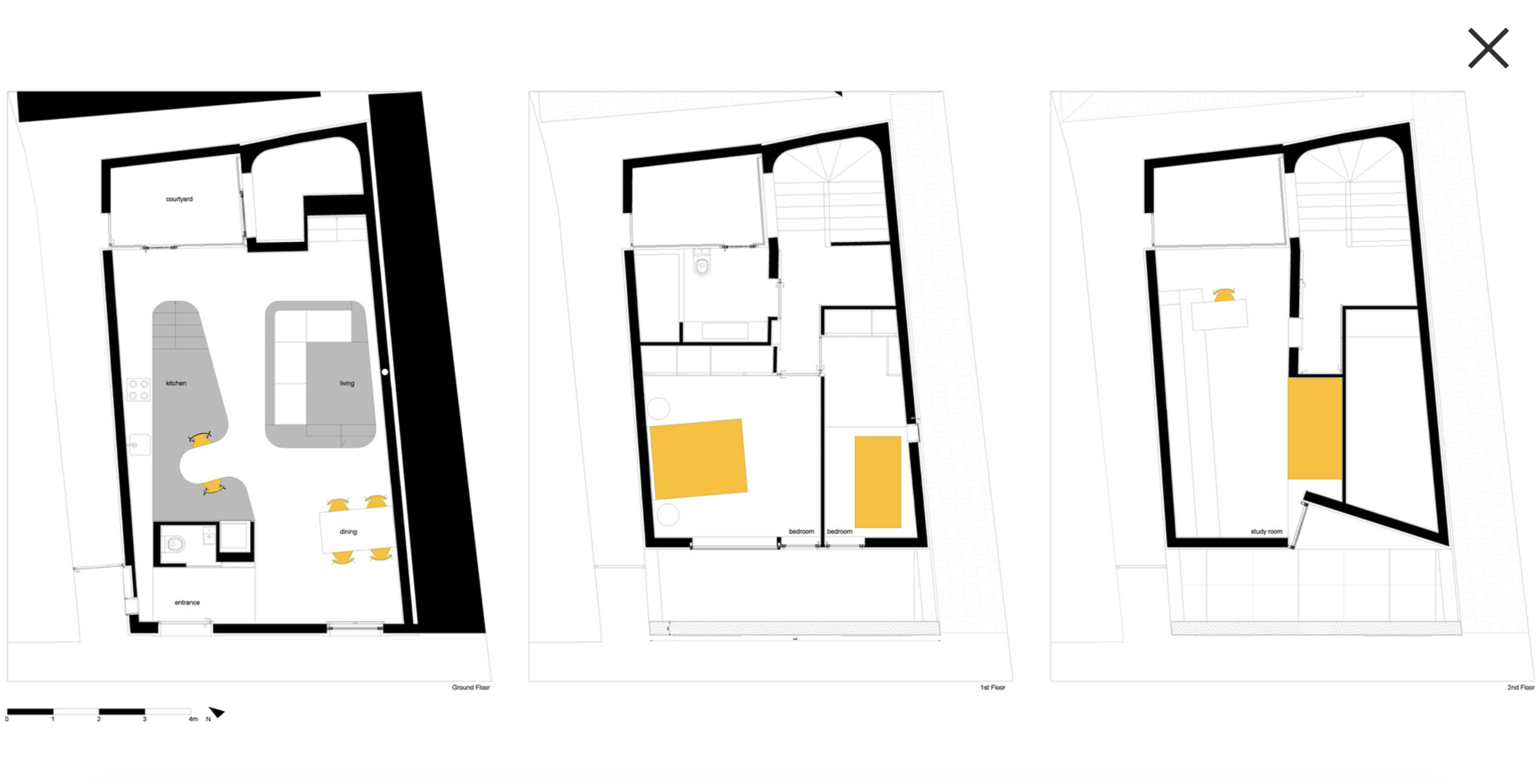 Layout of three story house in Foz velha