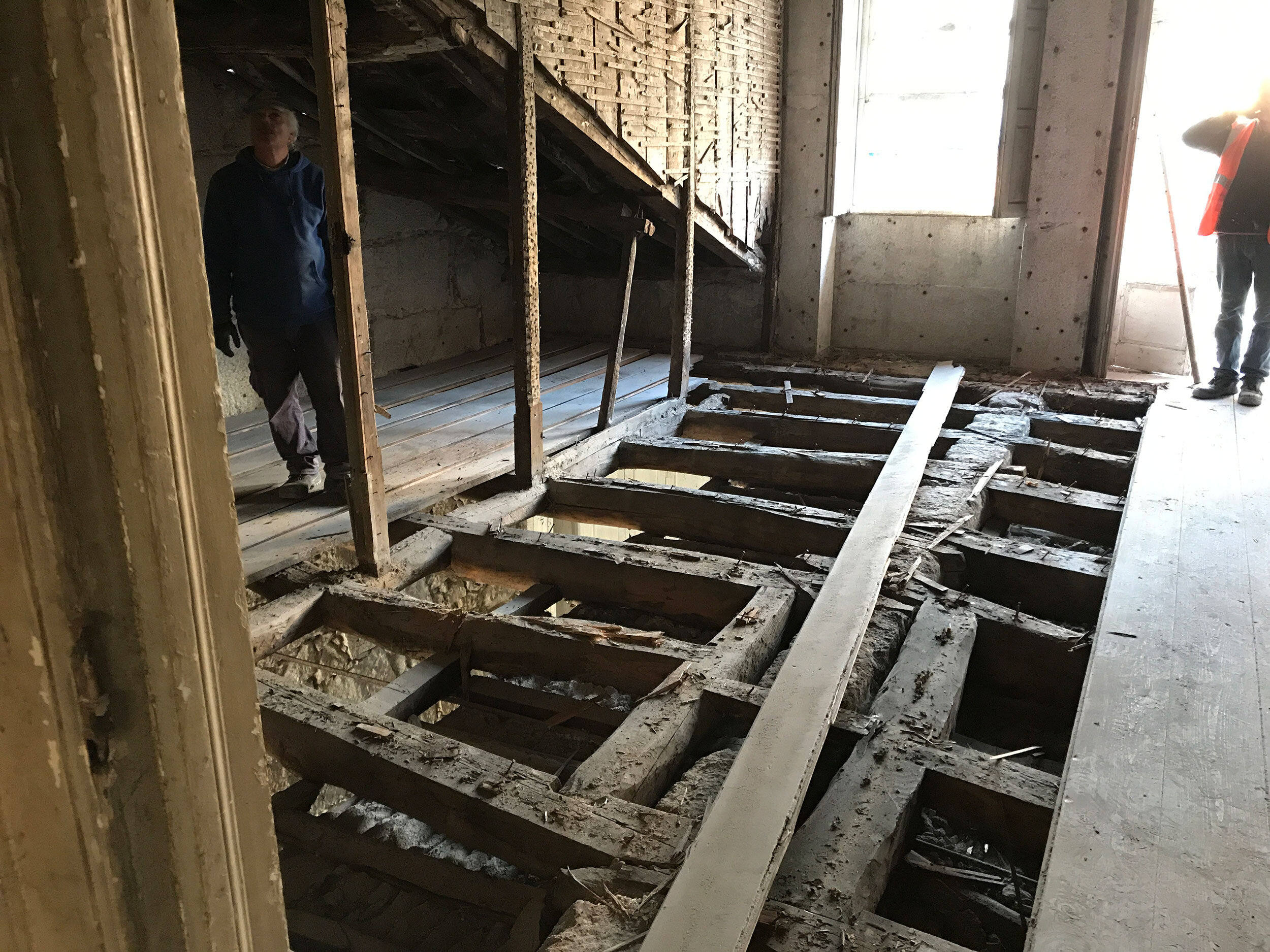Pre existing floor joists in Apartment F
