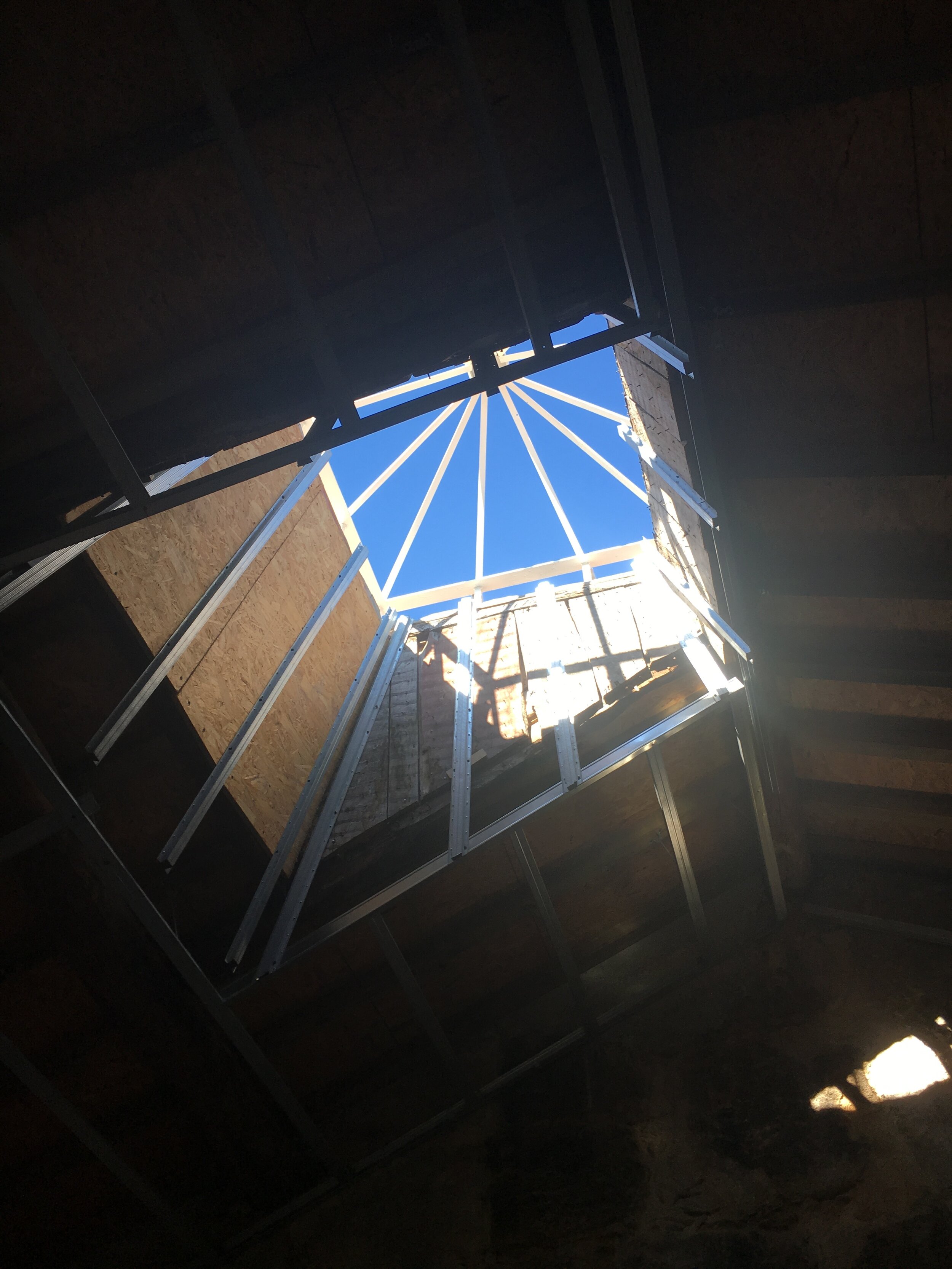 Installing renewed skylight in Apartment G
