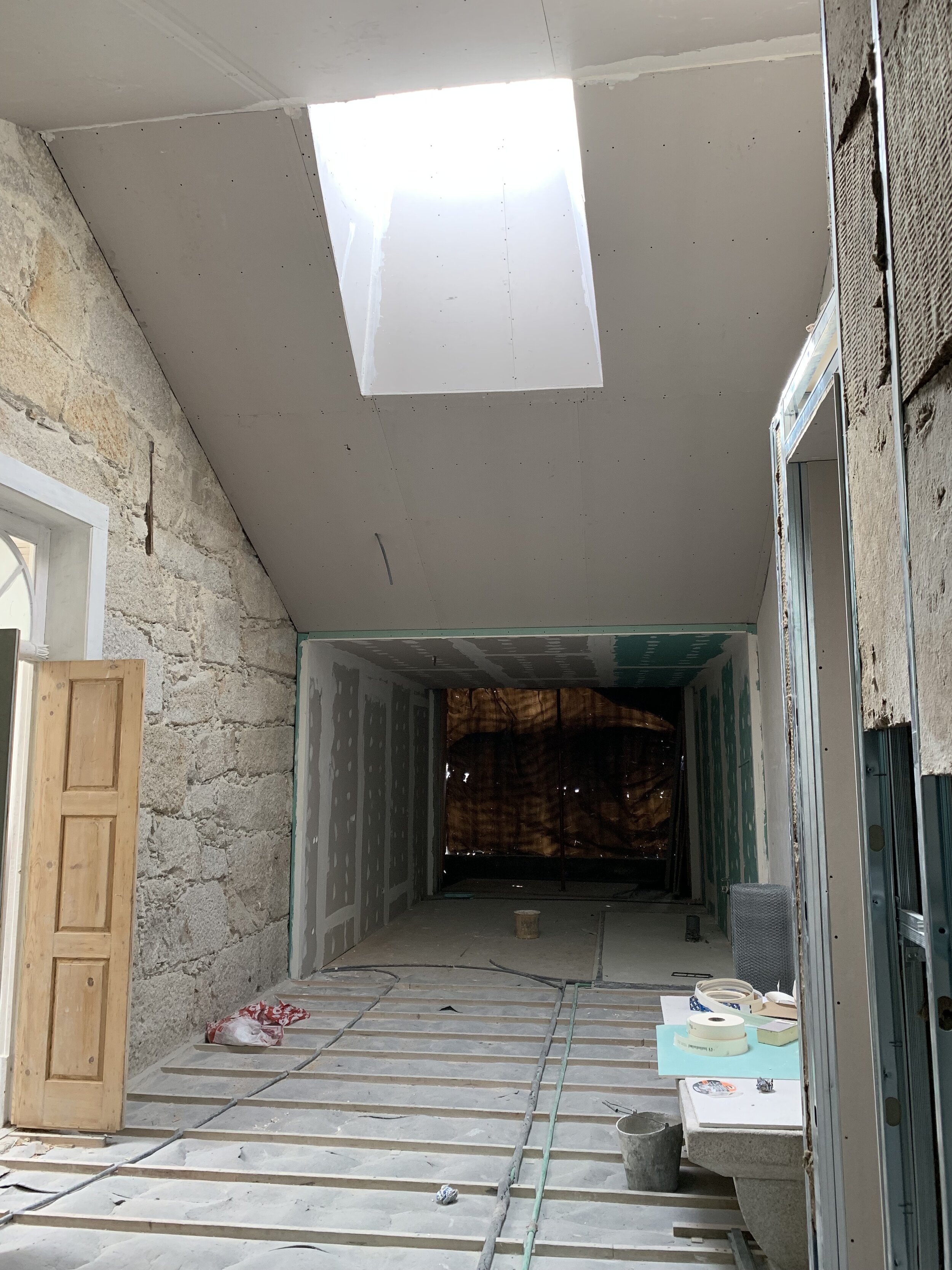 Renewed skylight and subfloor in G