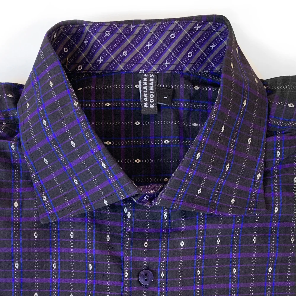 men's black and purple dress shirt Protective Flannel Shirt main image 1