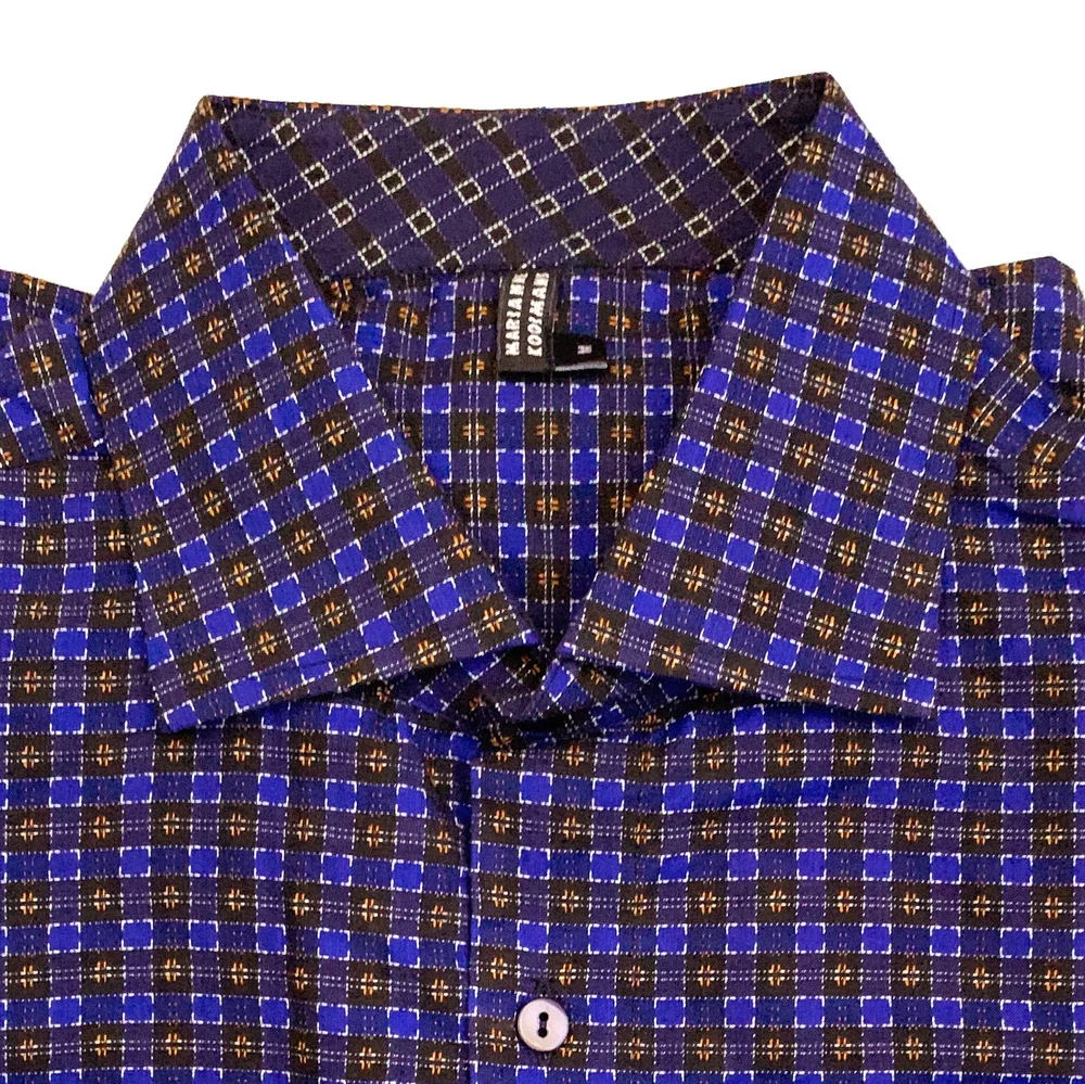 knee length dresses for ladies Dmitry Italian Purple Patterned Cotton Men's Long Sleeve Shirt (Online Exclusive) XXL 18-18.5 36/37 main image 0