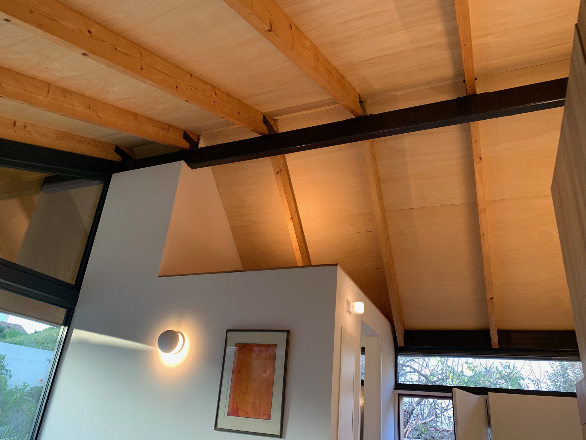 storage nook and the ceiling joists