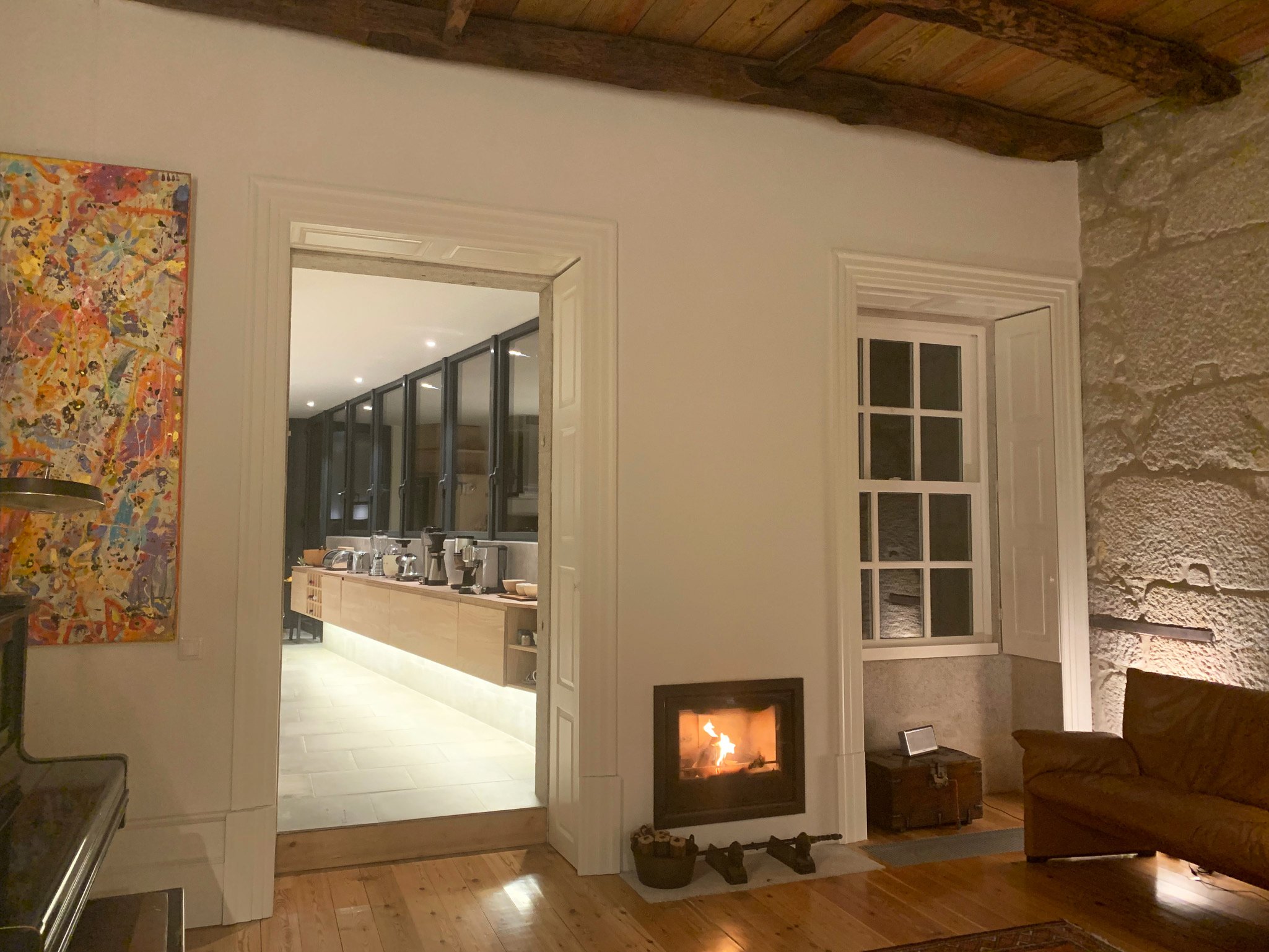 View into the kitchen from the living area of apartment C