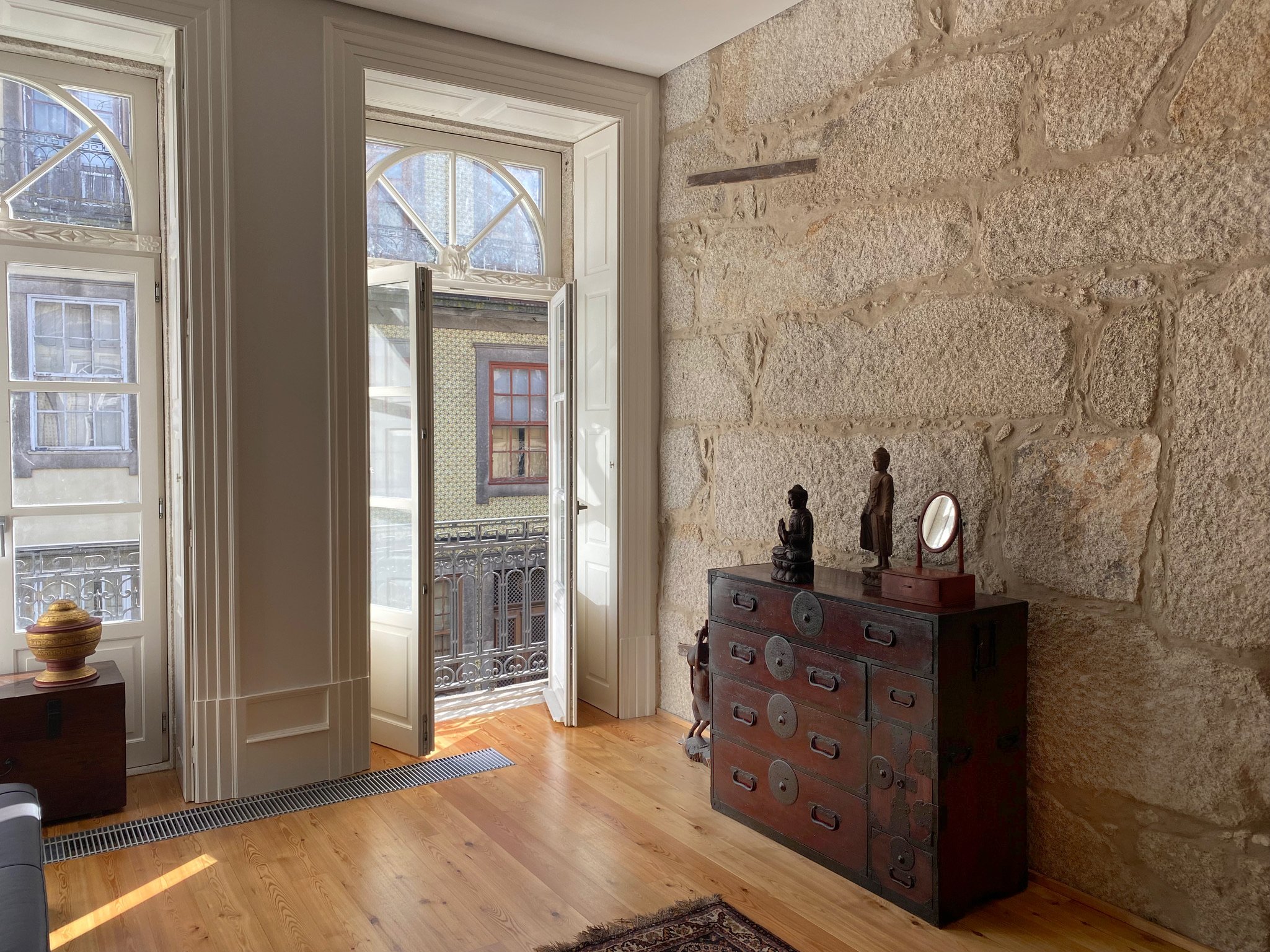 Elegant doors opening onto the balcony