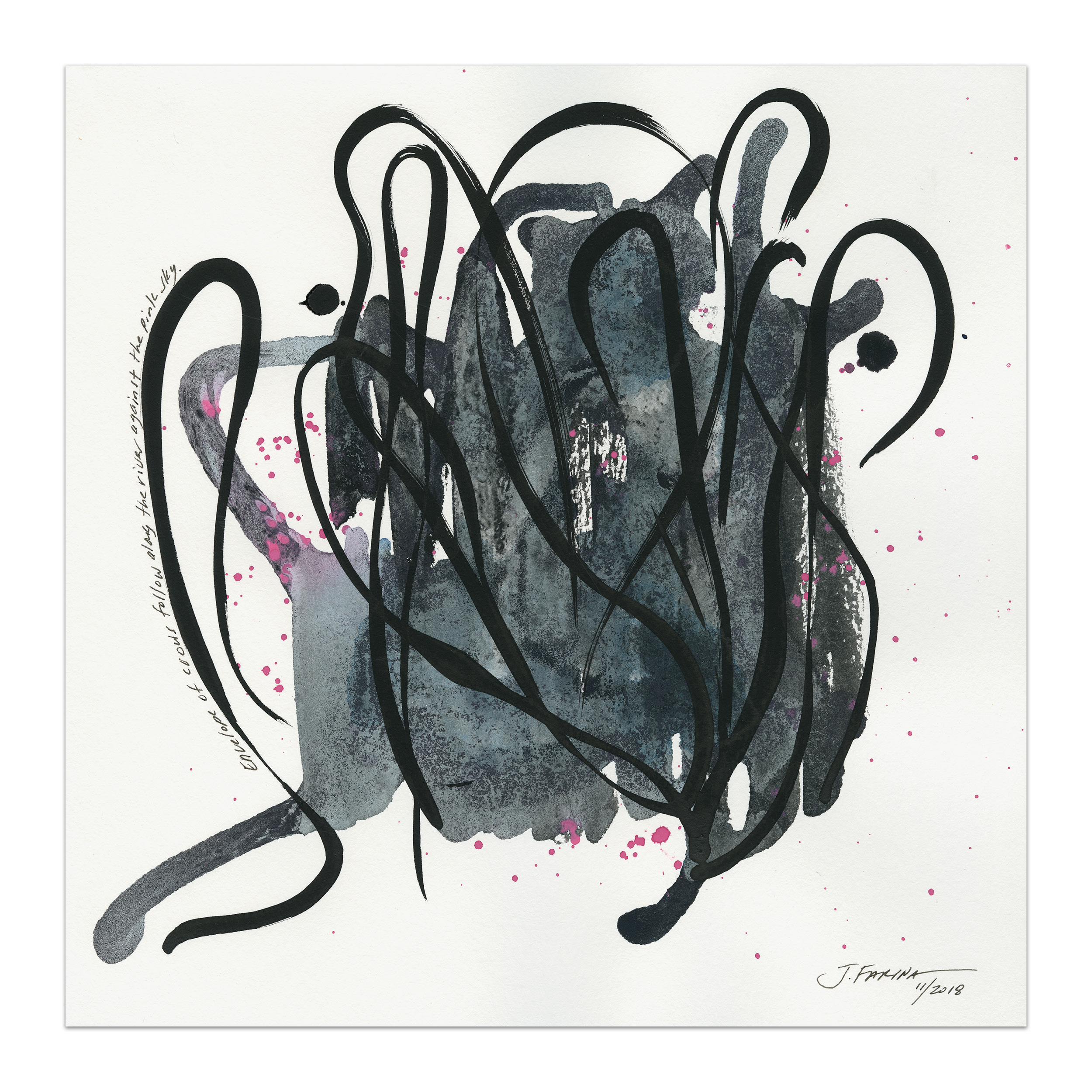 Envelope of crows... Original watercolor painting by Jennifer Farina.