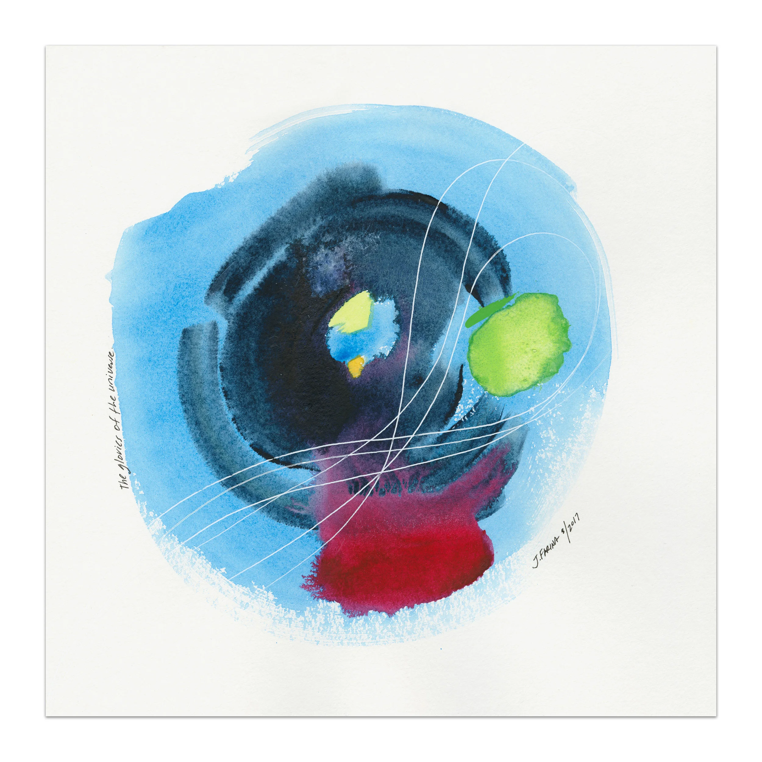 The glories of the universe. Original watercolor painting by Jennifer Farina.