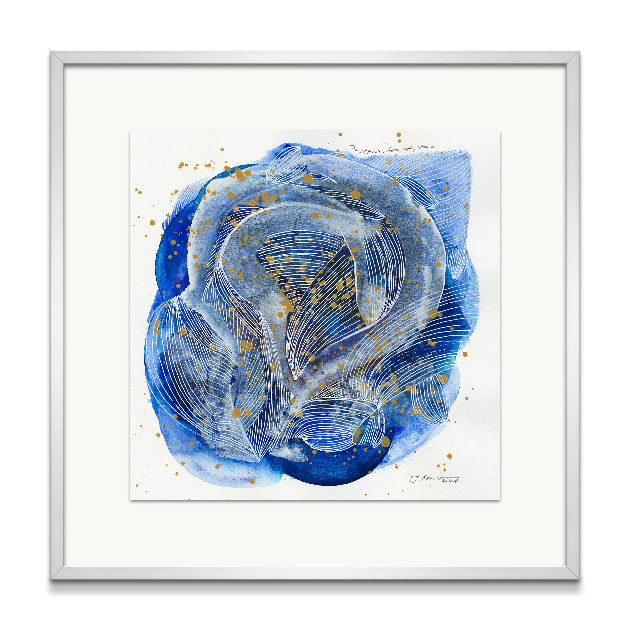 The sky, a sheen of stars.