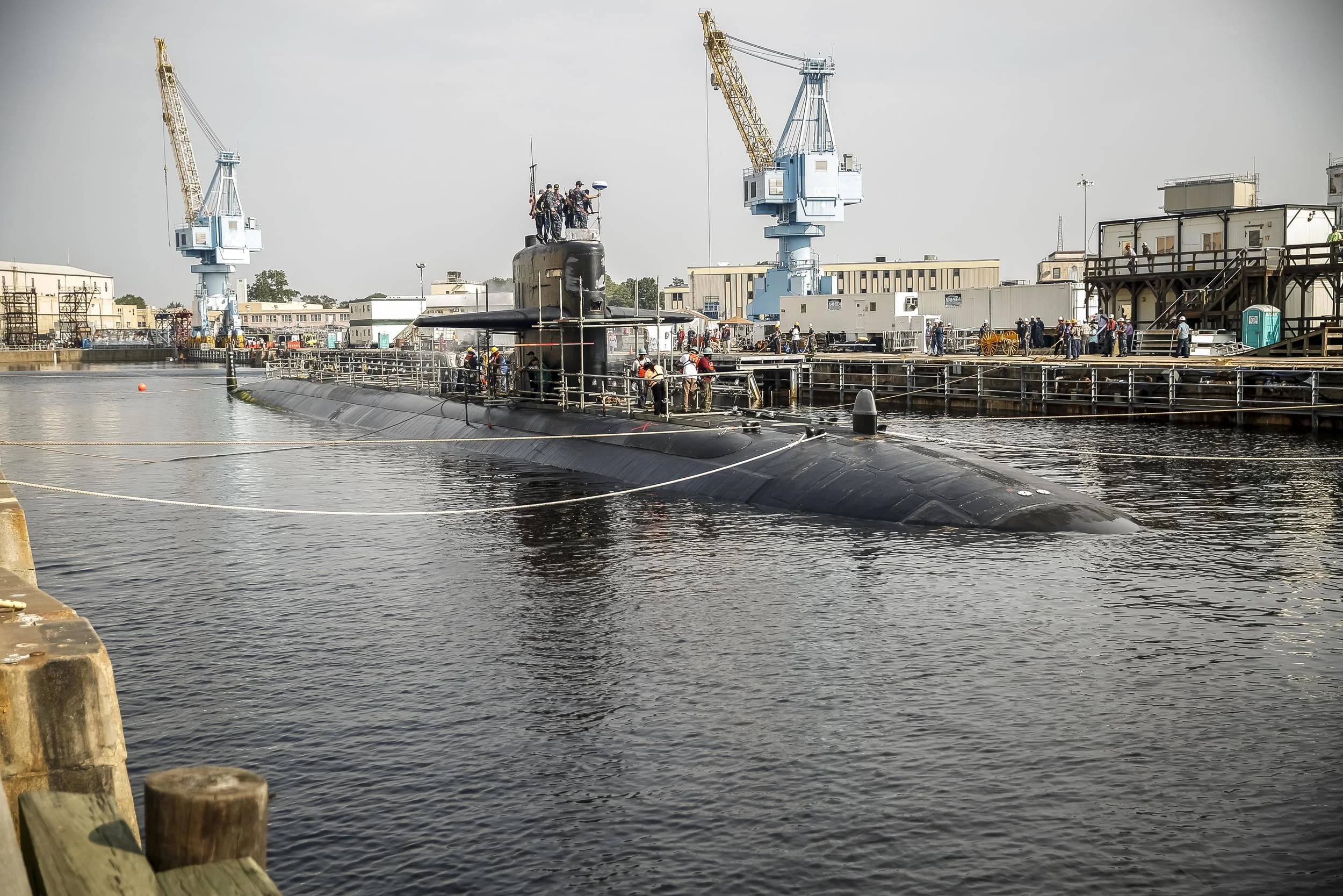 Portsmouth, VA - July 21, 2015) - USS Helena is scheduled to receive technology upgrades that will include the installation of a modular framework of processors and consoles, high-resolution monitors, and large-screen displays. 