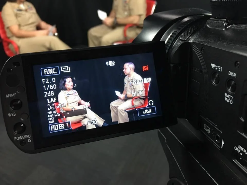 Vox Optima video production team supporting Navy JAG Corps team with professional development video vignettes.