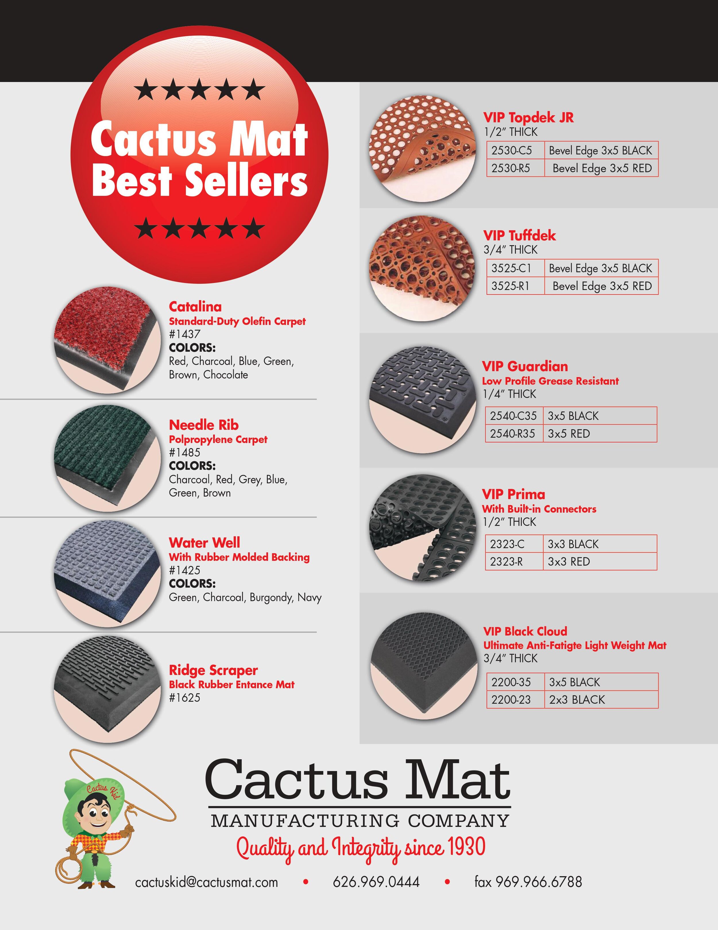 Cactus Mat 2540-R35 VIP Guardian Rubber Mat, 3' x 5