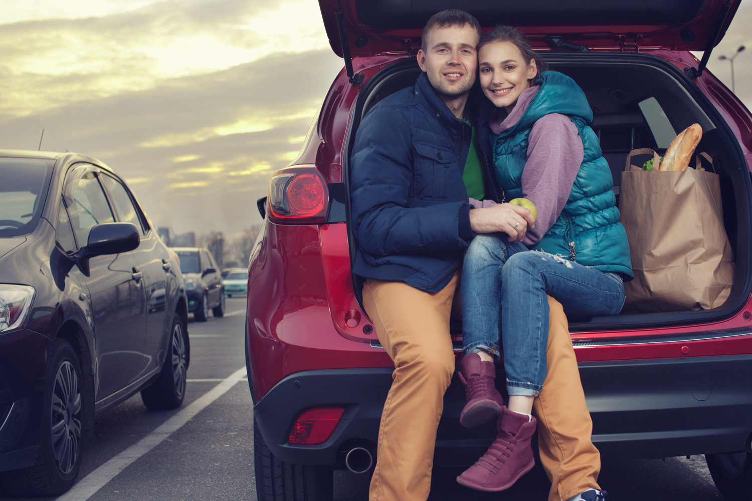   All handel ferdig pakket i bilen, nå kan bilturen endelig starte.  