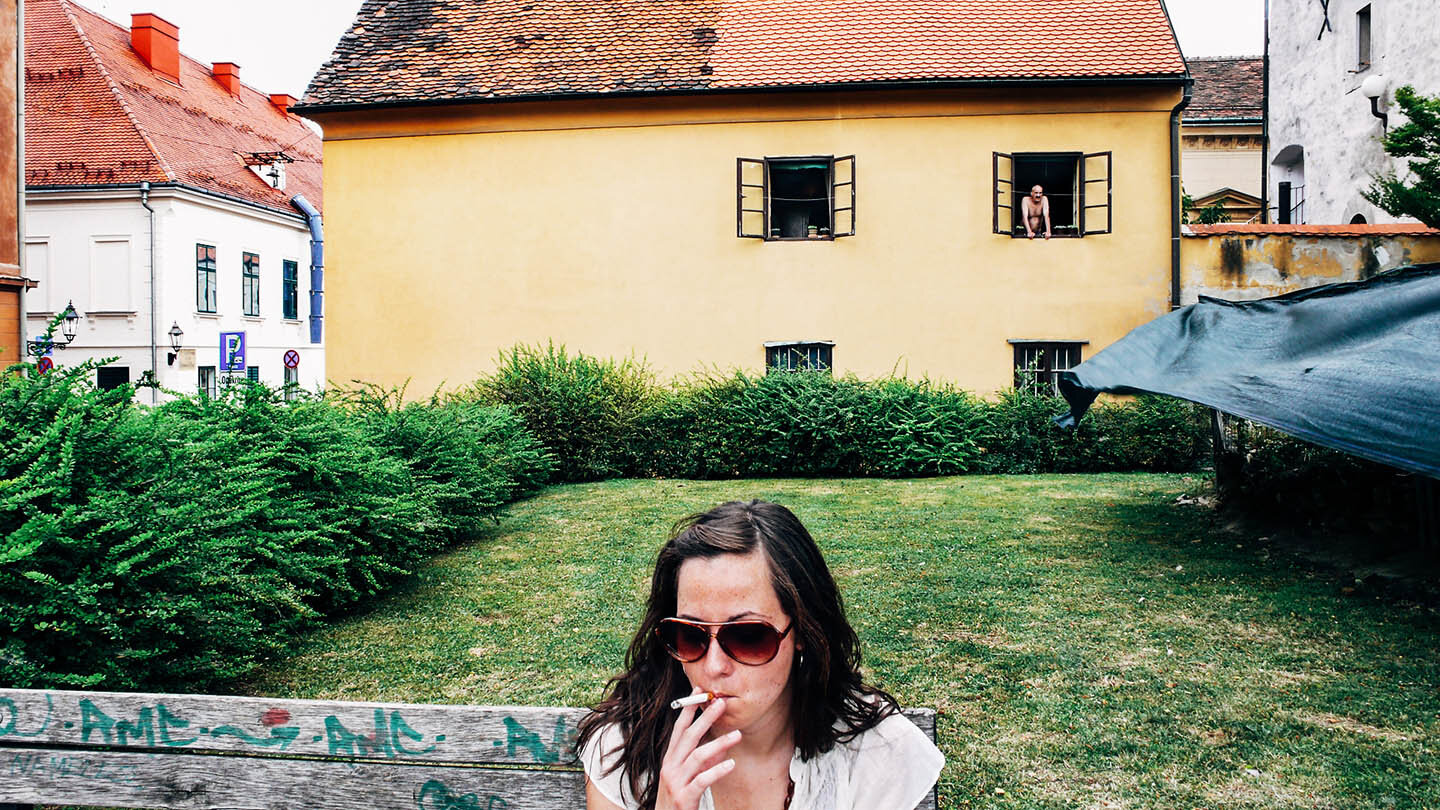  Andrea smoking, Zagreb, Croatia 