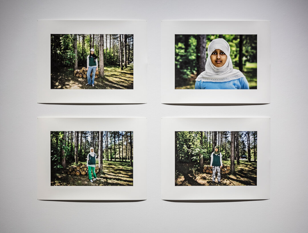   Aisha, Pathfinder, Syrian-Lebanese  (from the series Muslim Girl Guides), 2009, 18"x12" archival pigment print   Fatima, Pathfinder, Somali  (from the series Muslim Girl Guides), 2009, 18"x12" archival pigment print   Kholoud, Pathfinder, Qatari , 