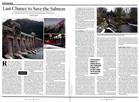 The April 2012 issue of Men's Journal magazine features Idaho salmon.