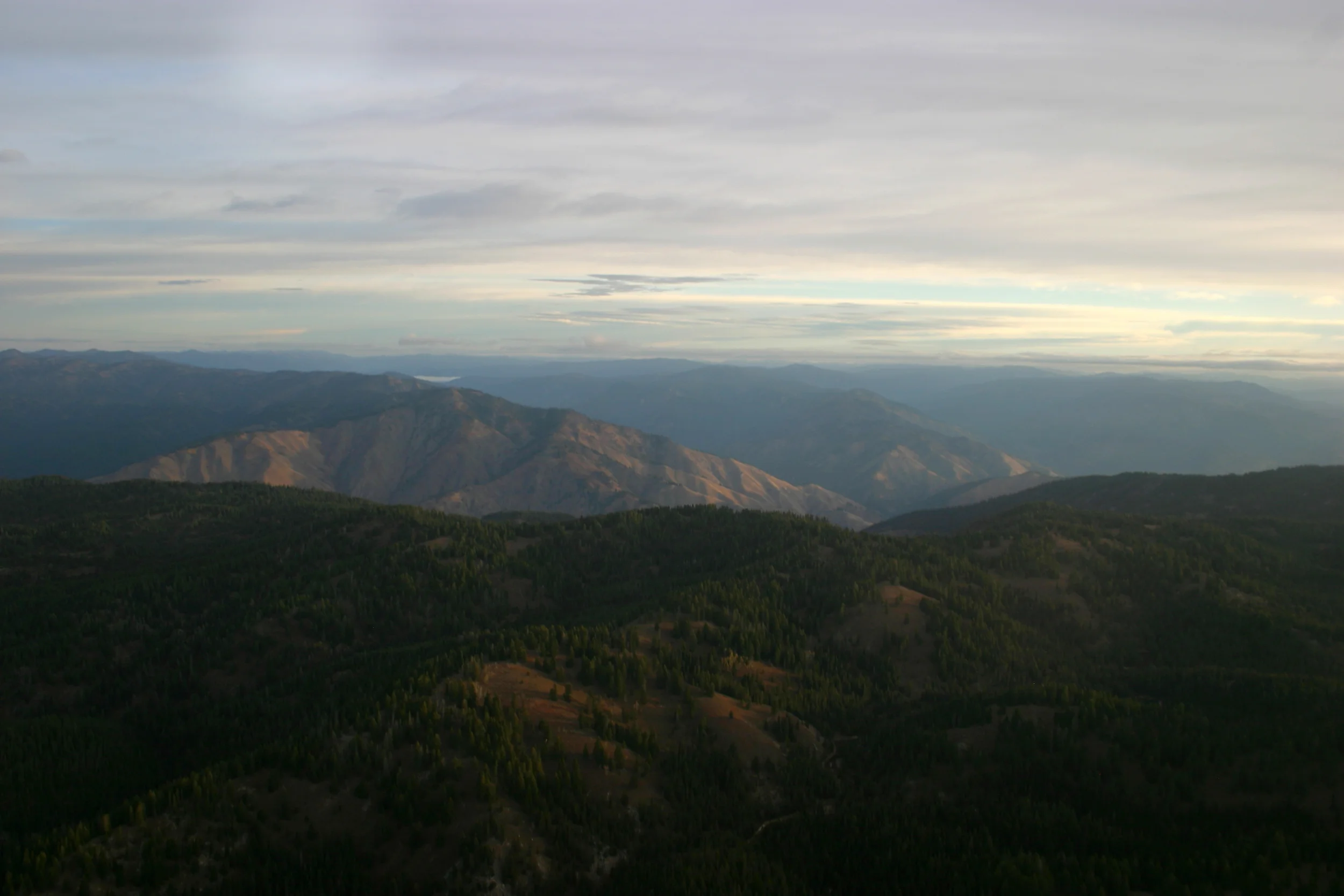 Exploration of the CuMo project would build 10 miles of roads and drill 259 exploration holes on the ridge pictured in the foreground, which is situated at the headwaters of Grimes Creek in the Boise River basin. Photo by Greg Stahl.