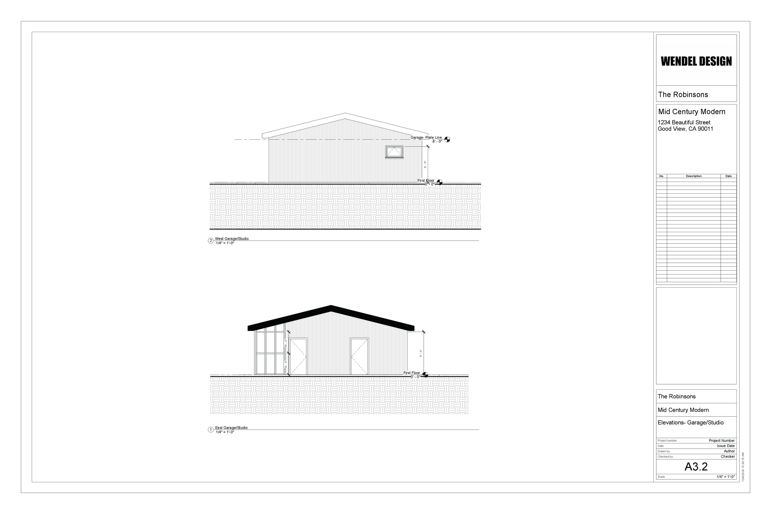 Proposed Elevation - Studio/Garage