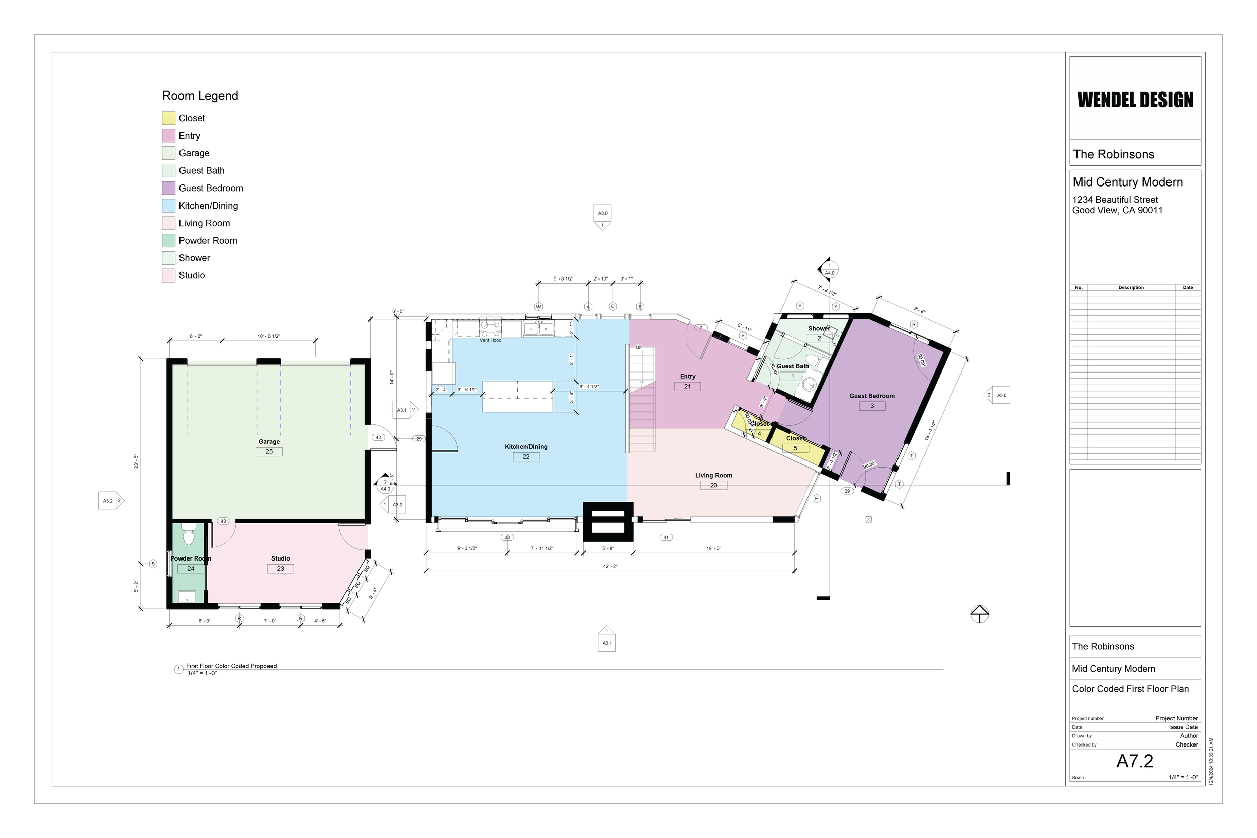 Color Coded - First Floor Plan