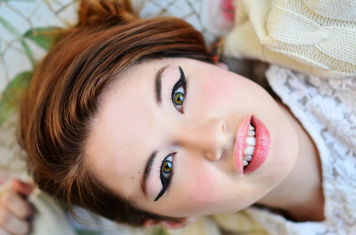 woman winged eyeliner headshot elizabeth link denver