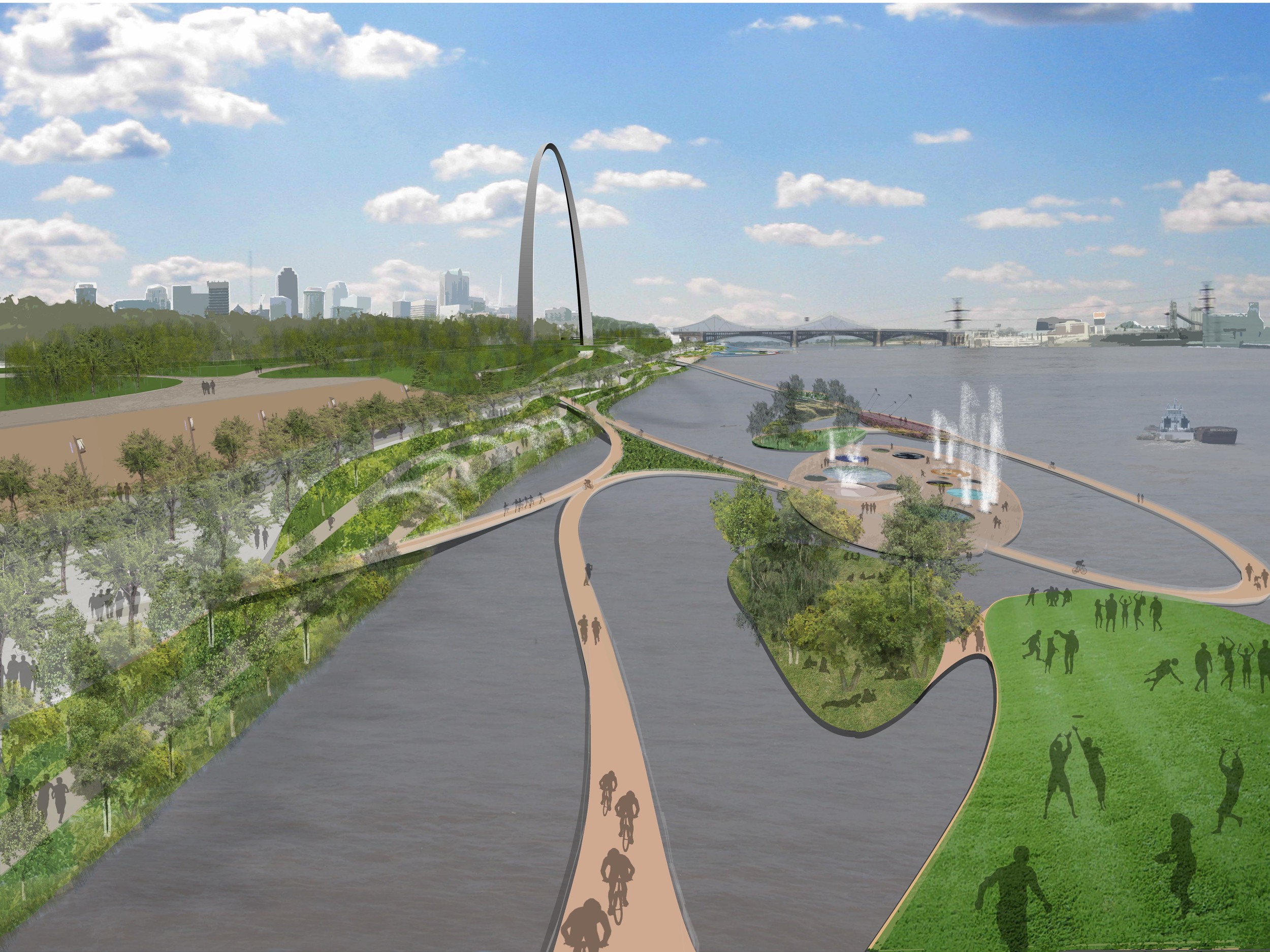  St Louis Waterfront Master Plan, with HOK, Greenberg Consultant , CDG engineers, ABNA Engineering, Consulmar, Moffat and Nichol, Vector Communications,&nbsp;2008  