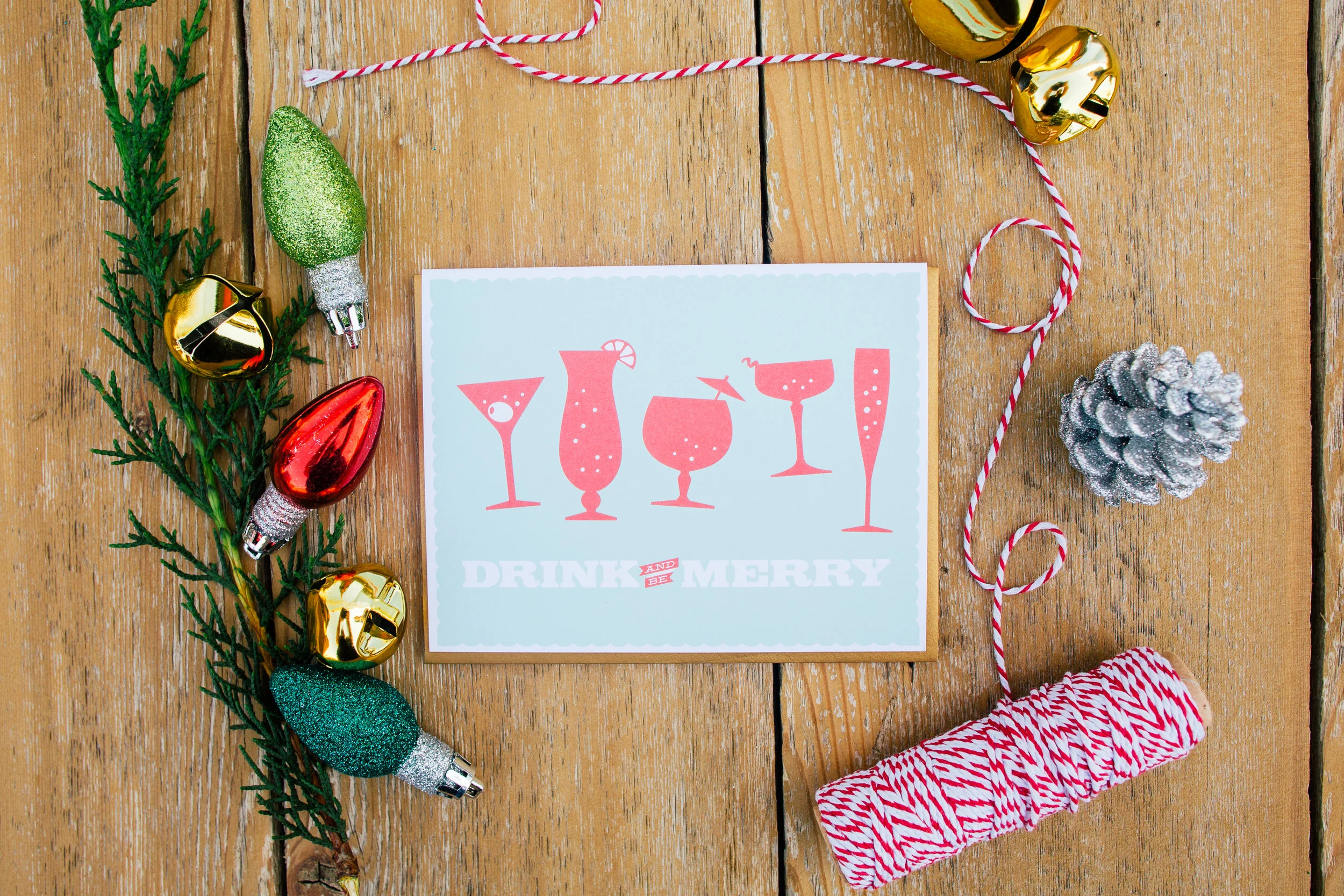 Merry Christmas New Year Greeting Card