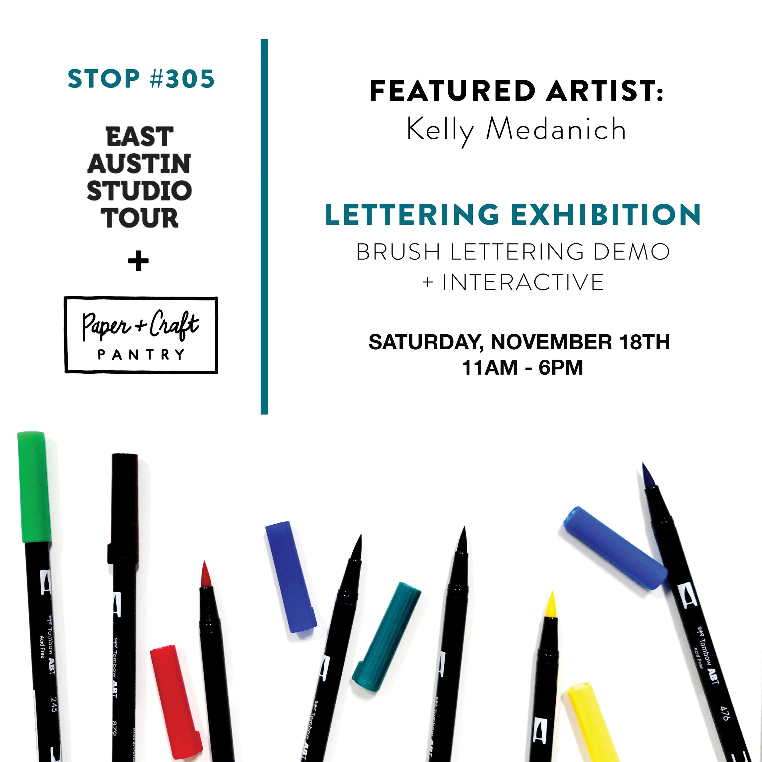 The Paper + Craft Pantry x 2017 East Austin Studio Tour: Lettering + Calligraphy Interactive and Exhibition