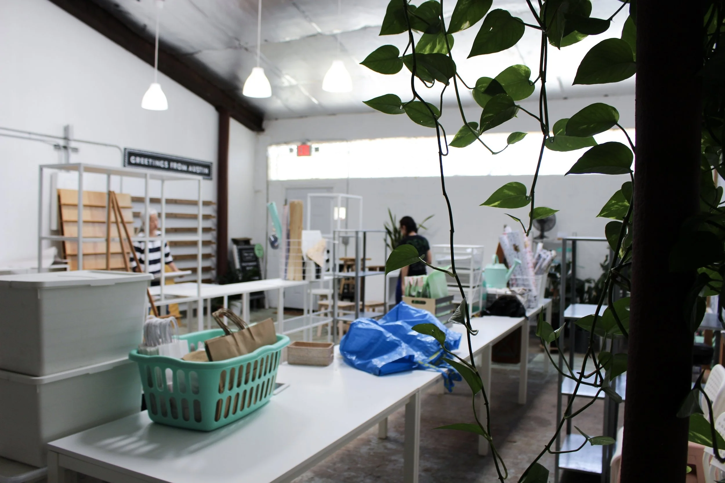 Paper + Craft Pantry Blog: The view of our packing process from the back of the studio.