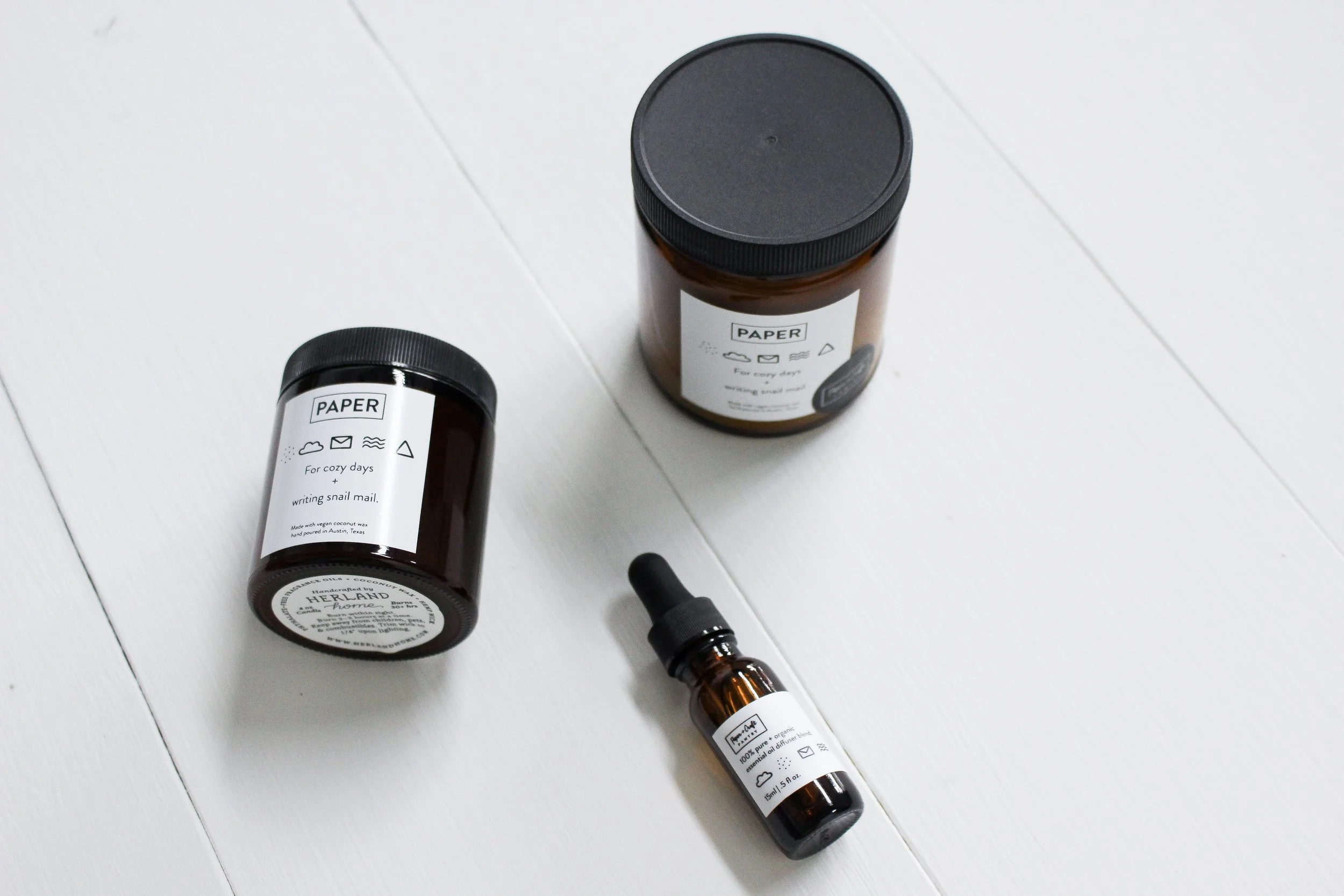 The Paper + Craft Pantry Blog: Our official small and large candle, plus essential oil mix.
