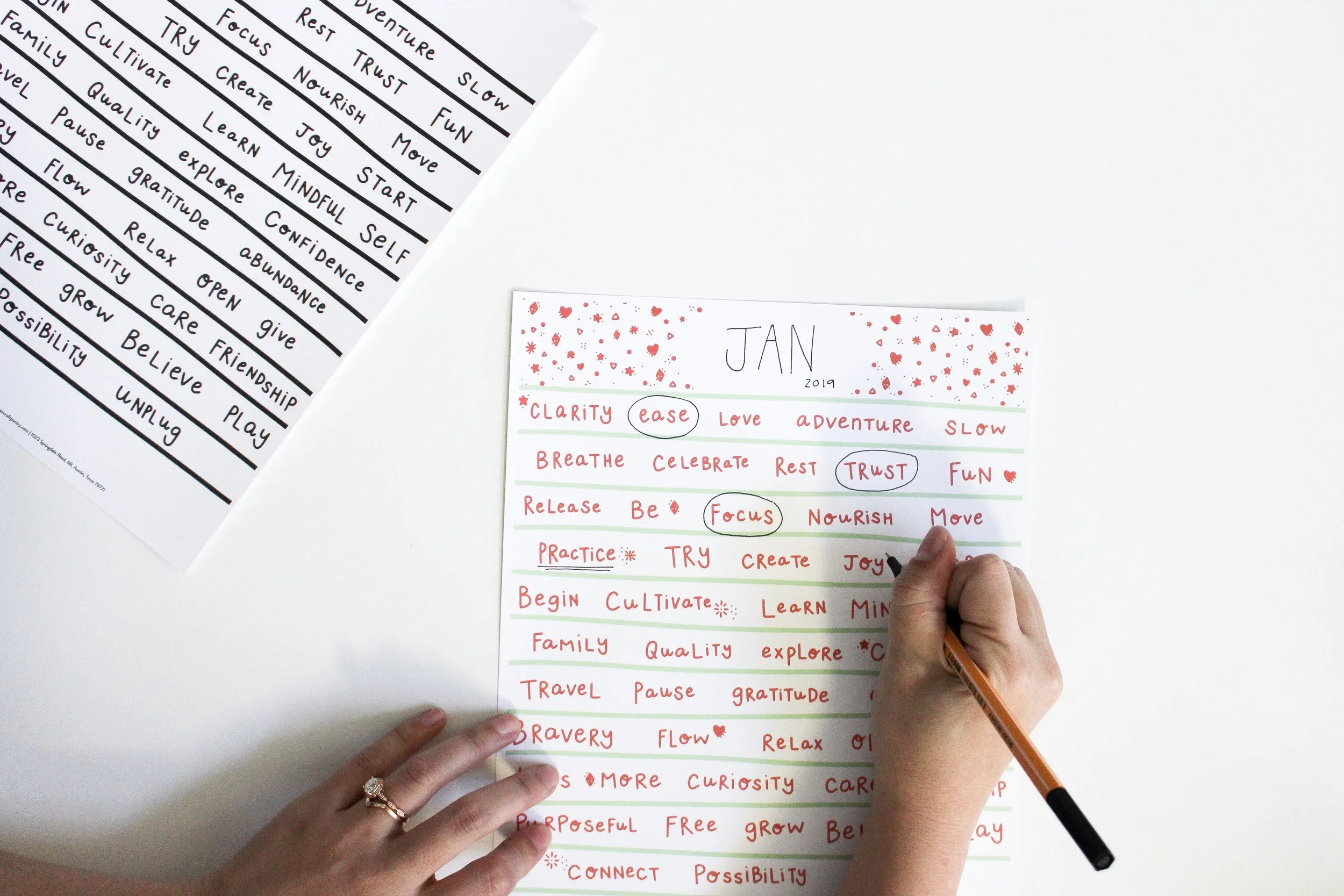 The Paper + Craft Pantry Blog: Circling inspiring words for the month.