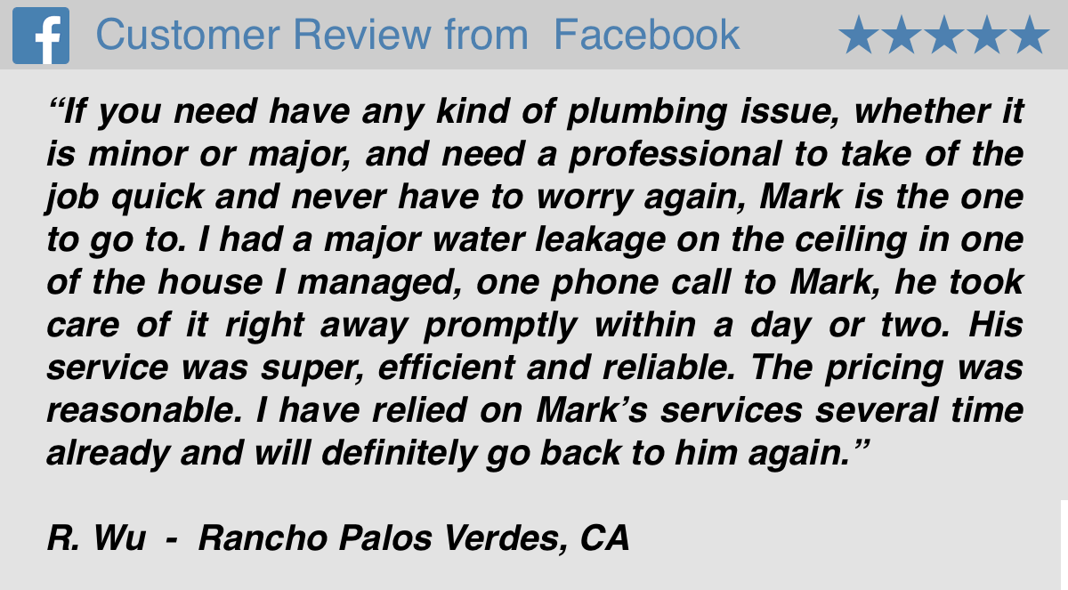 Customer Review of Water Leak Repair