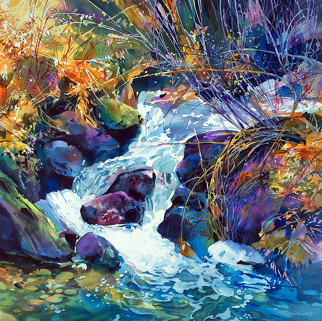 Image credit: Joe Cibere, River Stream , Transparent watercolor on paper, 36" x 36"