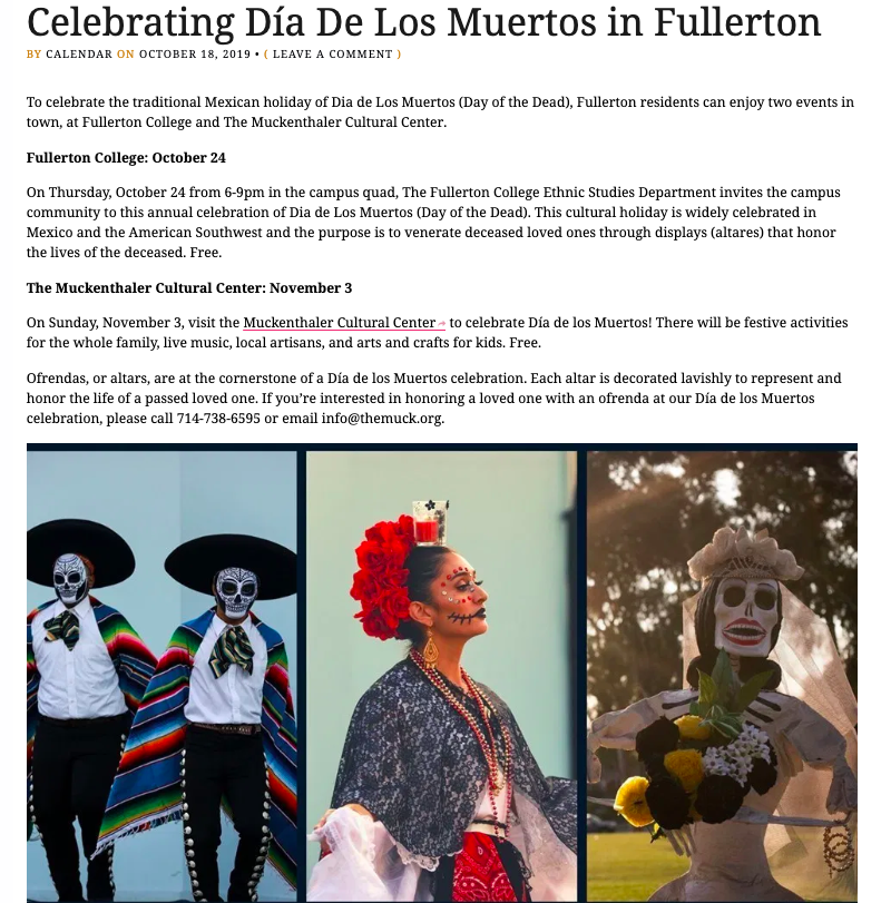 Celebrating Día De Los Muertos in Fullerton