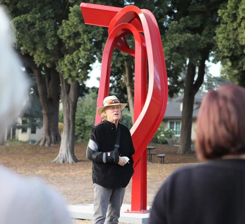 LA Times: Orange County artist's 'Happenstance' completes Muck Sculpture Garden