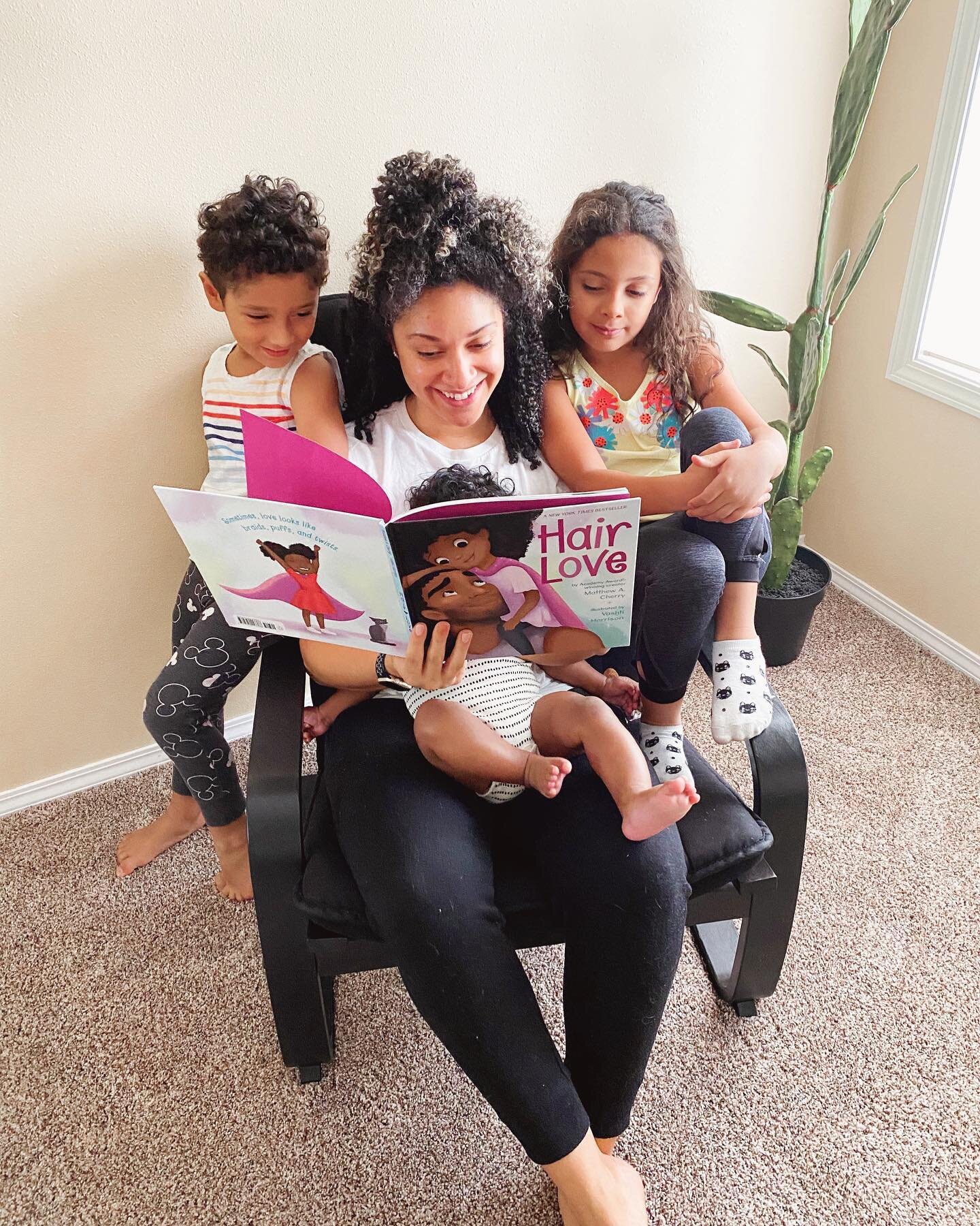 When I heard it was #nationalafroday I had to get out my favorite book and read it to my babies. ⠀
⠀
For 12 years (against my poor mothers protests) I chemically relaxed and straightened my hair. I was always hiding my hair, because growing up, it wa