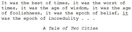 First sentence of A Tale of Two Cities
