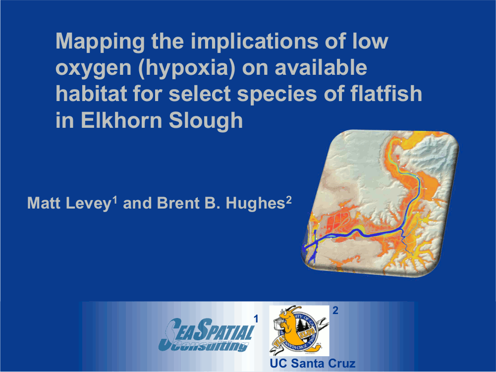 Mapping The Implications Of Low Oxygen (Hypoxia) On Available Habitat For Select Species Of Flatfish In Elkhorn Slough