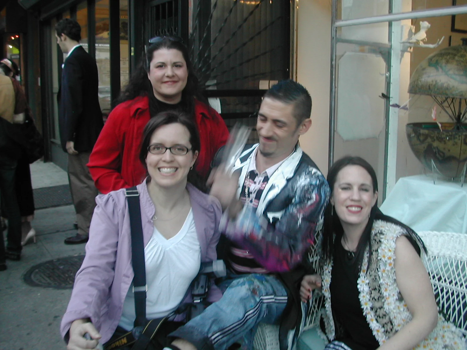 In red jacket Circus Surreal's Co-Curator Juliette Pelletier along with exhibiting artist Vincent Minerva and guests.