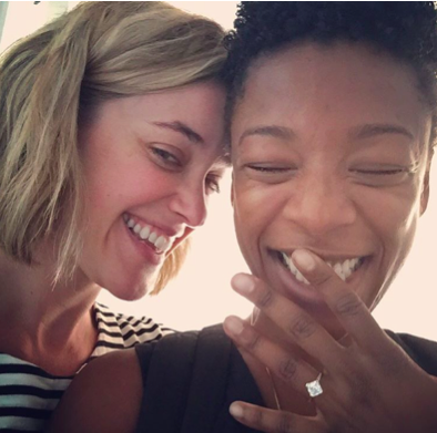The couple announced their engagement on Instagram with Samira showing off her asscher-cut diamond and yellow-gold ring and the caption, "Yes."