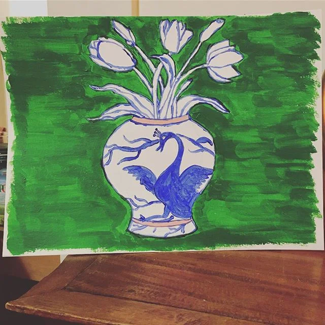 My first acrylic painting 🙌🏻 Full disclosure: I copied it from something I saw in an anthropologie catalogue 🤓