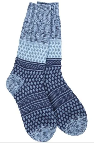 Textured Super Soft Crew Socks Peacoat