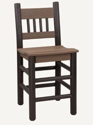 Poly Log Bar Stool Panel Back Swivel/No Swivel