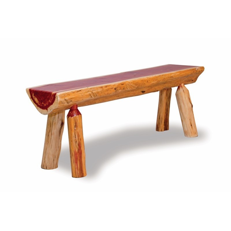 Red Cedar Half Log Bench Ma Pa S, Log Style Outdoor Furniture