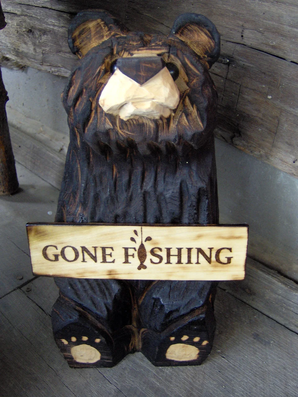 carved bear gone fishing (Copy) (Copy)