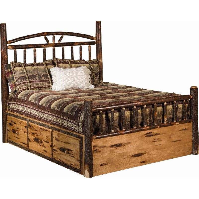 Rustic Hickory Log Bed — Ma & Pa'S