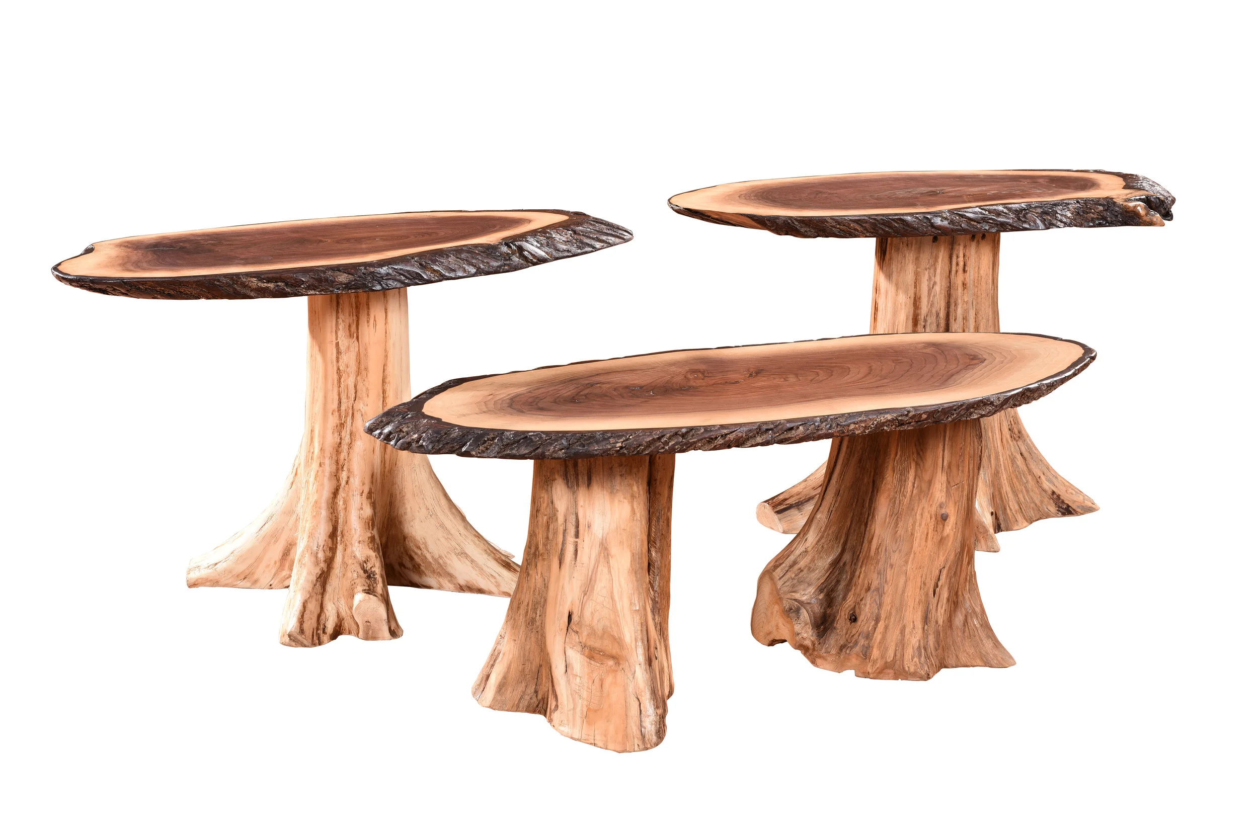 Walnut Stump Base Sofa, End or Coffee Table — Ma & Pa's