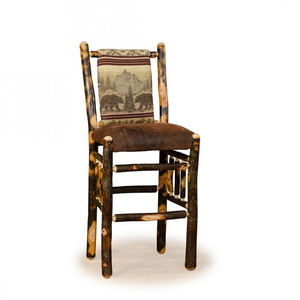 Upholstered Hickory Bar or Counter Chair — Ma Pa's