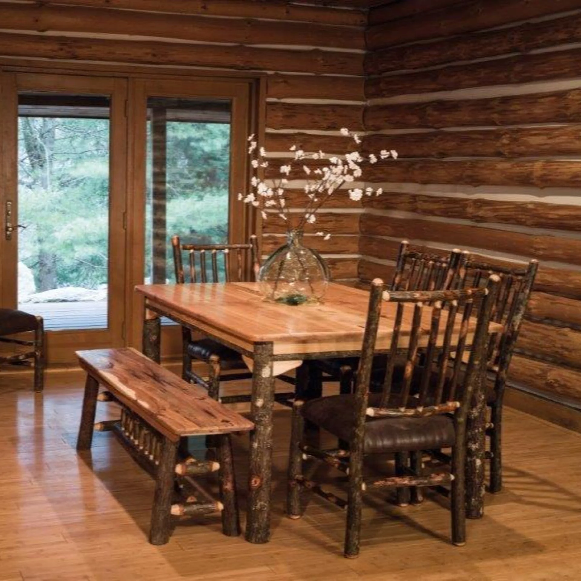 Rustic Hickory Tables Dining Sets Chairs Various Styles