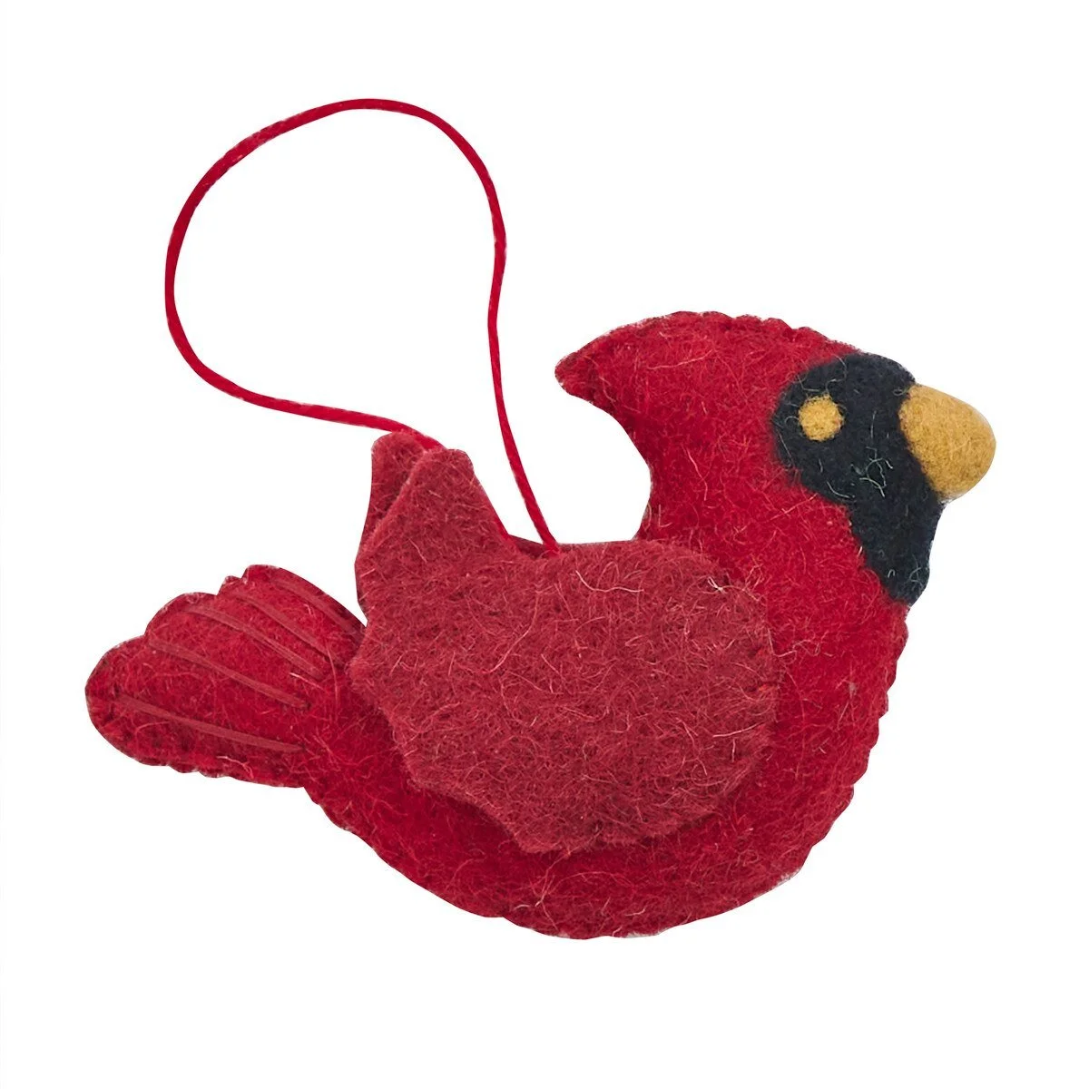 Felted Wool Cardinal Ornament