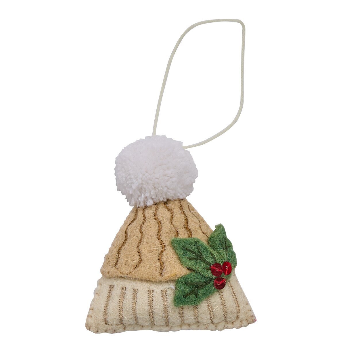 Felted Wool Toboggan Ornament